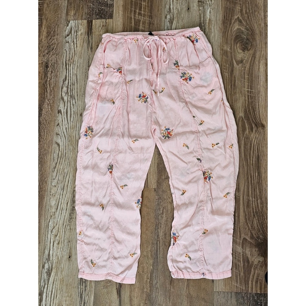 Fiona Floral Boho Lounge Embroidered Hipster Hippie Art Deco Chic Glam Hip Pants